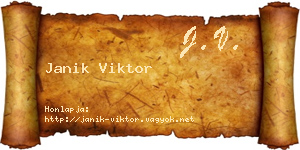 Janik Viktor névjegykártya